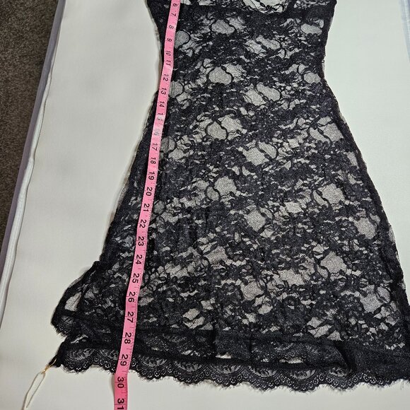 Y2K Whimsigoth Sheer Lace Black Floral Slip Dress, Small, New With Tags - Picture 4 of 8